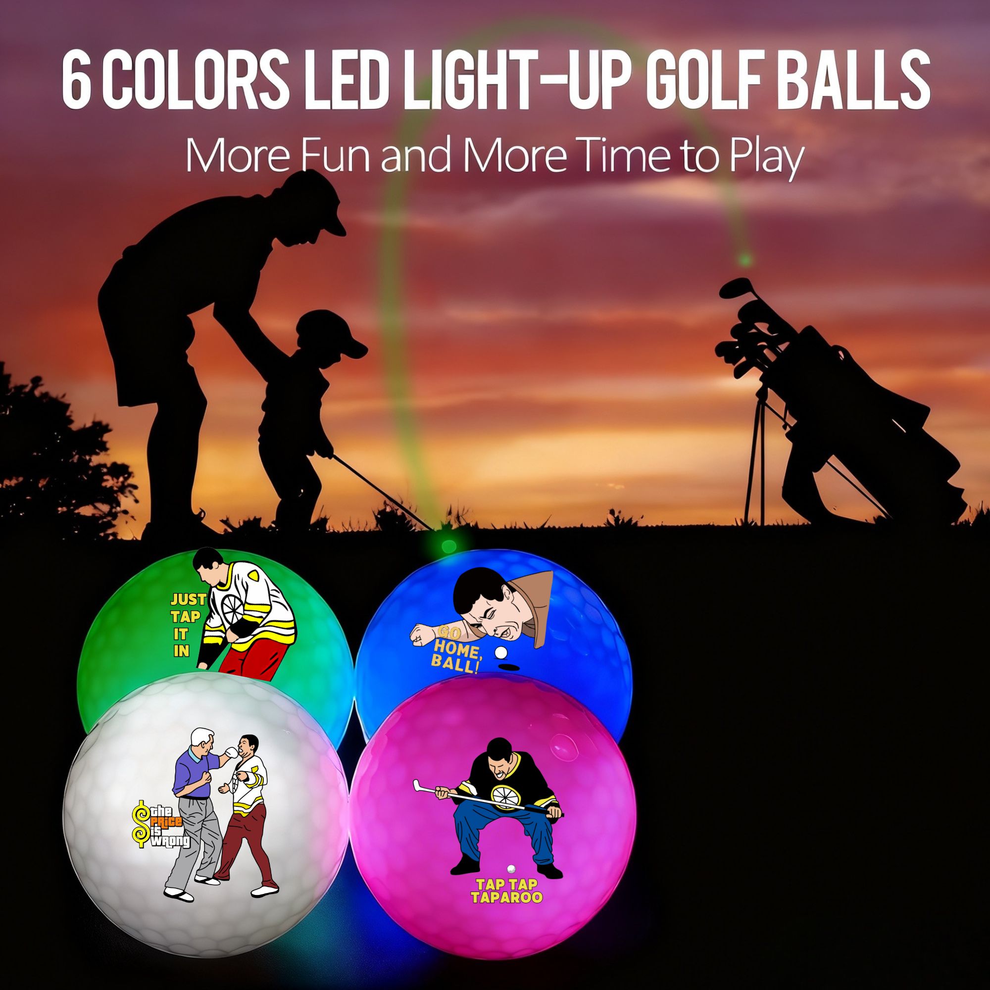 4 bolas de golfe que brilham n - Golf Equipment Gifts avaliação e preço
